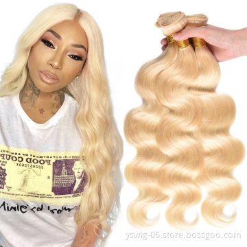 Wholesale New Arrival 10A Grade 613 Blonde Indian Virgin Body Wave Cuticle Aligned Human Hair Bundles